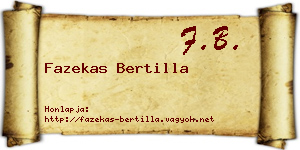 Fazekas Bertilla névjegykártya